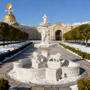 Mily lớn bằng đá cẩm thạch trắng sư tử đài phun nước phong cách Châu Âu cho khu nghỉ mát khách sạn sang trọng ngoài trời - Product Image 1