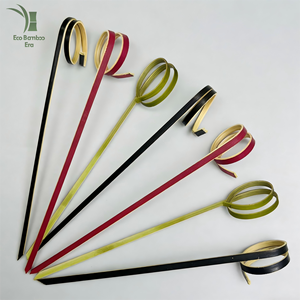 Piques à cocktail en bambou écologique à long manche, épaissies, robustes et non-cassables, idéales pour les burgers, sandwichs et fruits – Vente directe usine - Product Image 1