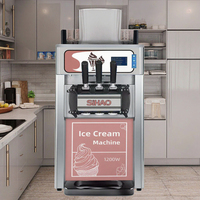 Nouvelle machine à glace molle en acier inoxydable de qualité alimentaire 1200W, deux saveurs pour lait, noix, yaourt, fruits, gelato - Offre Flash