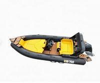 CE Chine 7.6m Gonflable 25ft Bateau Rigide Pvc Orca Hypalon Heavy Duty Fibre De Verre Coque De Pêche Transport Touristique Yacht Bateau