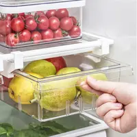 Buzdolabı çekmece saklama kutusu gıda organizatör şeffaf slayt buzdolabı eşya kutuları