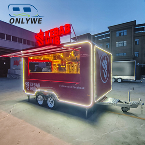 Onlywe Food Truck Mobile per Gelati e Caffè, Chiosco da Mercato per Aree Panoramiche, Bar Mobile da Esterno, Rimorchio per Fast Food - Product Image 1