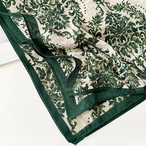 Nouveau foulard carré en soie haut de gamme pour femme musulmane, motif floral de cajou, imprimé numérique, décontracté, 70 cm, printemps et automne 2026 - Product Image 3