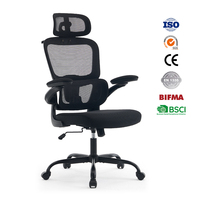 Chaises de bureau ergonomiques multifonctionnelles pivotantes de qualité supérieure certifiées CE avec dossier en maille et accoudoirs réglables
