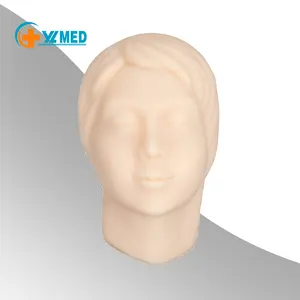 Injection Training Full Soft Silicone Mannequin Human Head Face Skin Practice Model with Bones Inside Life Size Teaching Train