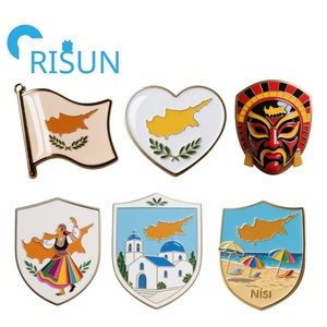 Fábrica Metal Chipre <span class=keywords><strong>Nicosia</strong></span> viaje recuerdo Pin insignia imán personalizado esmalte Chipre mapa bandera sombrero gorra solapa Pin insignia emblema - Product Image 1
