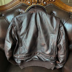 Veste en cuir de pilote G-1 vintage de la Seconde Guerre mondiale pour <span class=keywords><strong>homme</strong></span>, veste <span class=keywords><strong>bomber</strong></span> en cuir de vachette de première qualité, épaisse, avec col en fourrure de mouton véritable - Product Image 2