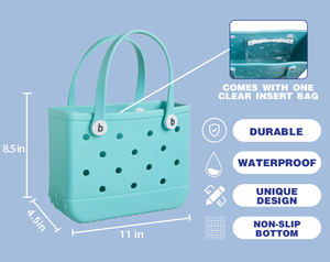 Mode fourre-tout EVA gelée Mini sac à main pour femmes Shopping <span class=keywords><strong>Camping</strong></span> tourbière sac grande capacité plage stockage étanche Croc tourbière sac - Product Image 5