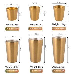 Tazza Impilabile in Acciaio Inox SUS304, Oro e Argento, Multi-Capacità, per Birra e Caffè, Ideale per Ristoranti, Bar, Campeggio e Attività all'Aperto - Product Image 5