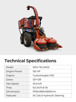 Tracteur robuste 1004-TB avec hacheuse à fourrage, empattement 2050 mm, pneus arrière 14.9-30, force de traction 24KN pour ensilage d'herbe