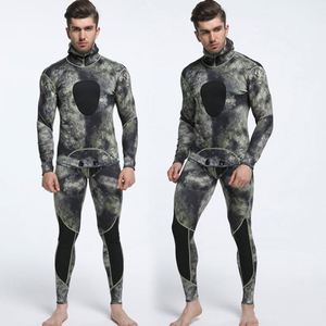 Traje de Neopreno de 2 Piezas <span class=keywords><strong>para</strong></span> Hombre, con Protección <span class=keywords><strong>para</strong></span> Rodillas y <span class=keywords><strong>Pecho</strong></span>, de 1.5mm, Superelástico, con Estampado de Camuflaje por Sublimación, <span class=keywords><strong>para</strong></span> Buceo y Pesca Submarina - Product Image 3