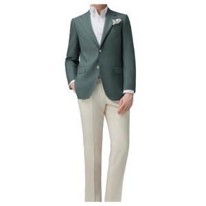 Presa di fabbrica italiano doppio petto con cerniera a mosca piatta anteriore Plus Size traspirante Anti-statica tessuto pettinato abito da <span class=keywords><strong>uomo</strong></span> per - Product Image 5