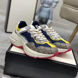 Chaussures décontractées de haute qualité et luxueuses pour hommes et femmes, à motifs patchwork assortis, chaussures de sport polyvalentes et tendance - Product Image 1