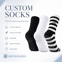 Chaussettes de yoga personnalisées pour femmes, antidérapantes, respirantes, avec détail de revers, pour Pilates et fitness