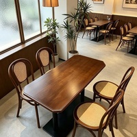 Ensemble de salle à manger commercial en bois avec banquette durable pour centre commercial, hôtel et salon