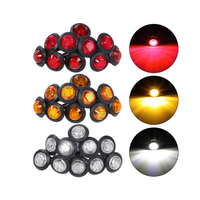 Feux de signalisation latéraux pour camion LED, rouge, blanc, ambre, COB, IP65, étanches, feux de brouillard de sécurité, 12V-24V, 10W, pour voiture, camion, VTT, SUV, Jeep