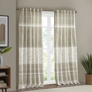 Panneau de rideau imprimé en coton DB Chenille Detail avec doublure Panneau simple pour la décoration intérieure - Product Image 2