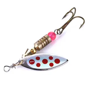 Hengjia Metal Spinner Spoon Fishing Lure 4.7g Silver Bass Bait 360 Rotation spoon fishing pesca