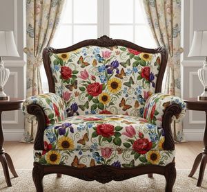 Tissu d'ameublement imprimé floral sur toute la surface au mètre – Textile botanique élégant pour canapé, chaise, coussin, rideaux et décoration intérieure - Product Image 5