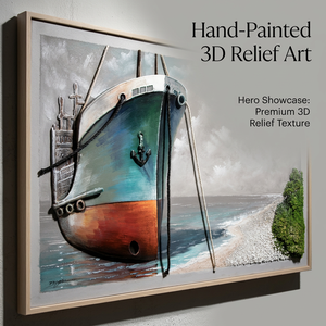 Peinture en relief 3D sur toile de sable, peinte à la main, texture texturée, grande décoration murale stéréoscopique pour hôtel de luxe, œuvre d'art 3D - Product Image 1