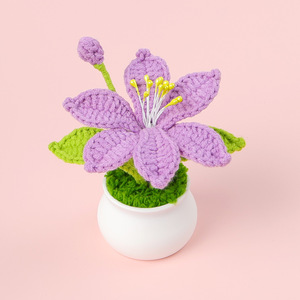 Flor de Orquídea Marte Tejida a Mano, Artesanía de Lana, Decoración Floral para el Hogar, Decoración de Escritorio, para Regalo y Exhibición de Temporada - Product Image 4