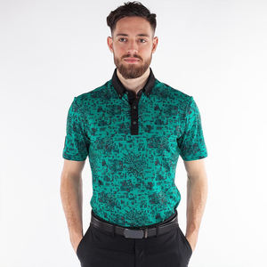 Polos de golf Master à manches courtes et évacuation de l'humidité pour hommes, coupe ajustée, tissu en jersey imprimé avec logo personnalisé - Product Image 2
