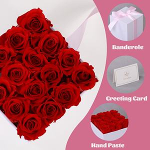 9 Roses Tête Fleur <span class=keywords><strong>Éternel</strong></span>le Longue Durée Rose Immortelle Dans Une Boîte Conservée Boîte Cadeau Rose Rouge Pour Maman - Product Image 5