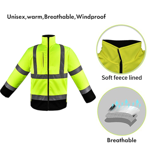 Fashionable Customized Reflective Jacket Green Work Safety Jackets Reflective with Pockets Zipper - Product Image 5