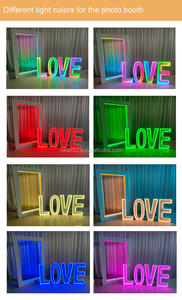 Photomaton Vogue <span class=keywords><strong>Magazine</strong></span> en métal blanc direct d'usine avec boîte Photo en fer en forme de rectangle léger avec numéro LED pour mariage - Product Image 4