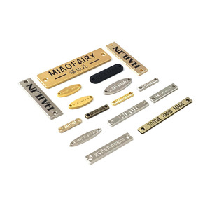 Tùy chỉnh quần áo biểu tượng thẻ hợp kim kẽm Thư chết đúc may kim loại tên nơi Laser Cut <span class=keywords><strong>Edge</strong></span> mạ điện may nhãn - Product Image 4