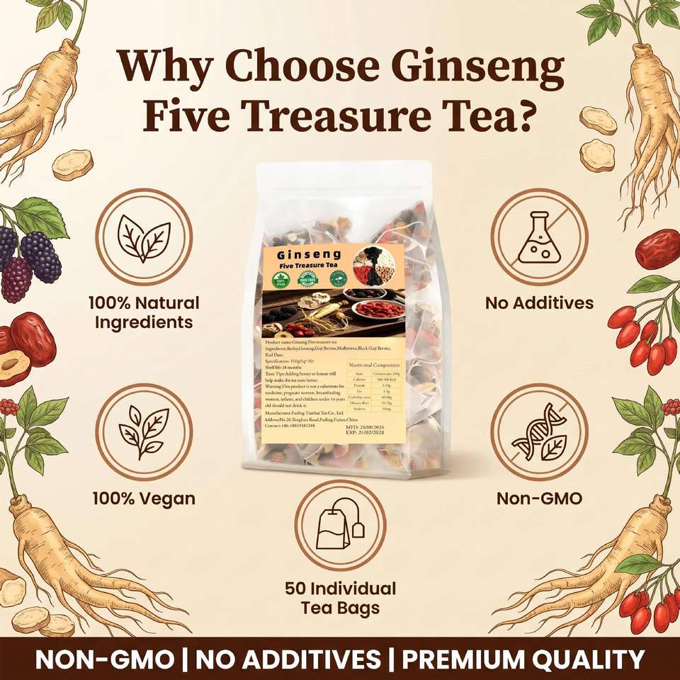 Factory wholesale ginseng, five treasures tea, health tea, black ...