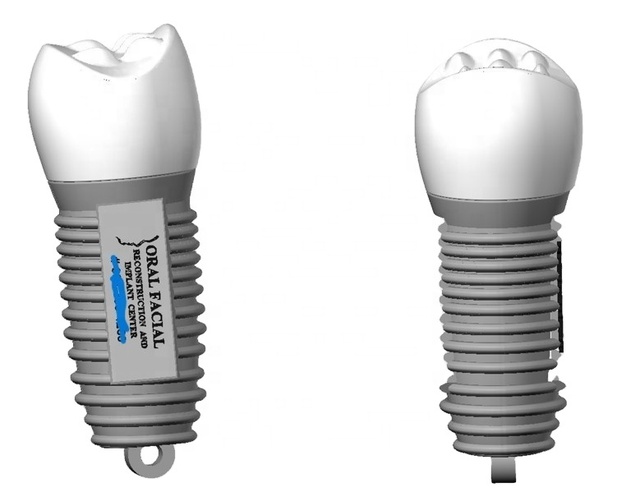Custom logo Promotional Gift Dental Clinic USB Stick Dentist Tooth Implant Shape Usb Flash Drive with Free logo Print