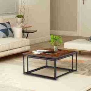 INS-style wrought iron and solid wood coffee <b>table</b>, Nordic style <b>small</b> coffee <b>table</b>, simple square/side <b>table</b>/corner <b>table</b> for - Product Image 3