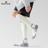 Chaussettes de compression pour le football et le soccer pour hommes, antidérapantes, longues, au-dessus du genou, technique sans couture pour les sports de plein air et la salle de sport