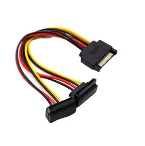 CABLETOLINK कोण 18AWG 1 में 2 Sata SATA 15PIN पुरुष 15pin Sata करने के लिए महिला वाई फाड़नेवाला पावर केबल