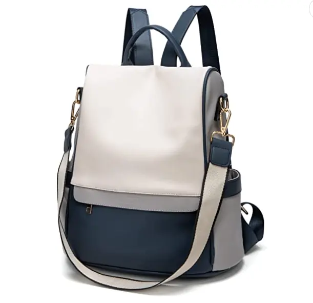small backpack purse for women-multi-pocket vegan pu leather backpack purse convertible travel shoulder handbag