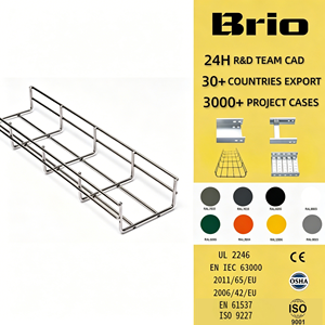 Bandeja de Cables de Malla Metálica BRIO para Instalación Bajo Losa, Resistente a la Corrosión, para Obras de Cableado Eléctrico Subterráneo en Plazas Comerciales - Product Image 1