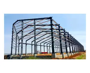 Rangka Bangunan Industri Logam Prefab Konstruksi Cepat Struktur Baja Bengkel Hangar Pabrik