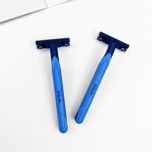 Hotel Amenities Portable Shaving Razor Rubber Handle Safety Blade Face Disposable Hotel Razor Customize Wholesale