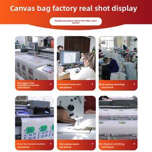 कैनवास शॉपिंग बैग कस्टम लोगो मुद्रित पाठ और कार्टून पैटर्न पर्यावरण के अनुकूल बड़ी क्षमता कपड़े बैग अनुकूलन - Product Image 4