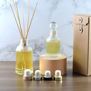 100ml Glass Perfume Bottle <strong>Diffuser</strong> Glass Bottle <strong>Black</strong> <strong>Reeds</strong> With Silver Cork - Product Image 2