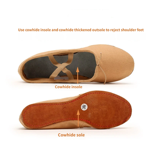 <span class=keywords><strong>Zapatillas</strong></span> de Danza Suaves para Mujer, <span class=keywords><strong>Zapatillas</strong></span> de <span class=keywords><strong>Ballet</strong></span> al por Mayor, Zapatos de Danza para Profesores con Suelas de Cuero Genuino y Forro de Algodón - Product Image 2