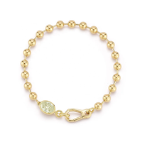 Bracelet minimaliste en perles solitaires ovales grandes taille, fait main en laiton de haute qualité LOZRUNVE, vente en gros