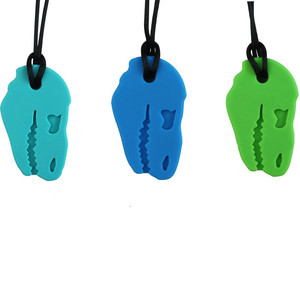 Mordedor de animales con forma de dinosaurio 100%, mordedor de goma Natural, mordedor de silicona, juguete masticado para bebé - Product Image 3