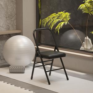 Silla de Yoga Plegable con Marco Metálico Negro para Uso Doméstico y en Oficinas Públicas - Product Image 3