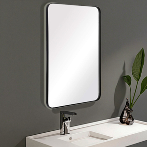 Gương phòng tắm treo tường hình chữ nhật lớn màu đen làm bằng tay thân thiện với môi trường dày 5mm hiện đại vòm khung hợp kim nhôm - Product Image 5