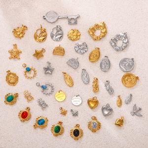 Breloques plaquées or tendance pour la fabrication de bijoux, pendentifs en acier inoxydable étanches, accessoires de bijouterie - Product Image 2