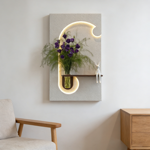 Dipinto Personalizzato <span class=keywords><strong>di</strong></span> Lusso 3D in Arenaria, Decorazione per la Casa, Dipinto con Piante Idroponiche e LED Luminosi, <span class=keywords><strong>Arte</strong></span> da Appendere - Product Image 4