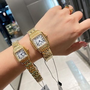 Reloj clásico de la serie Cheetah, retro, cuadrado, mecánico, de acero inoxidable para mujer, con diamantes incrustados, esfera romana, cristal de zafiro, 100 bar. - Product Image 3