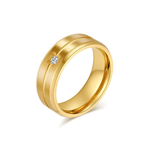 도매 반지 Bijoux En Acier 무산소 패션 남성용 스테인레스 스틸 지르콘 손가락 반지 - Product Image 3